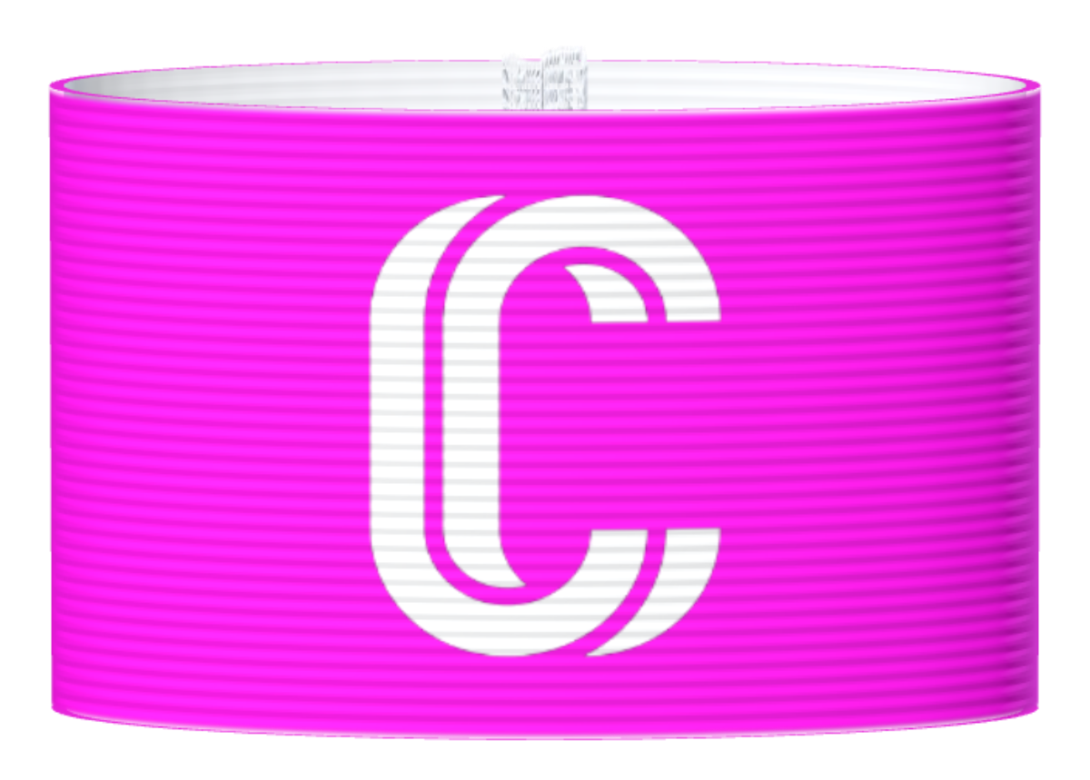 Kapteeninnauha Kirkkaanpinkki C-kirjaimella
