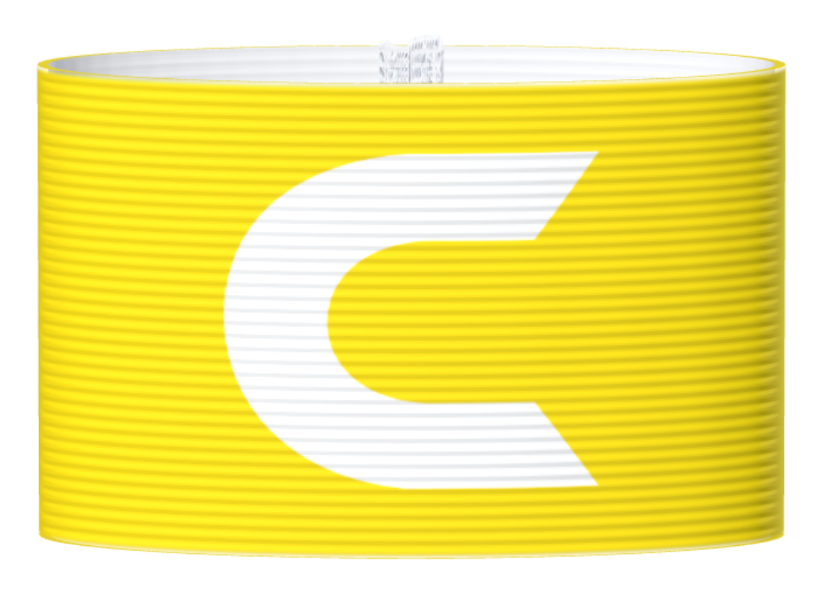 Kapteeninnauha Keltainen C-kirjaimella