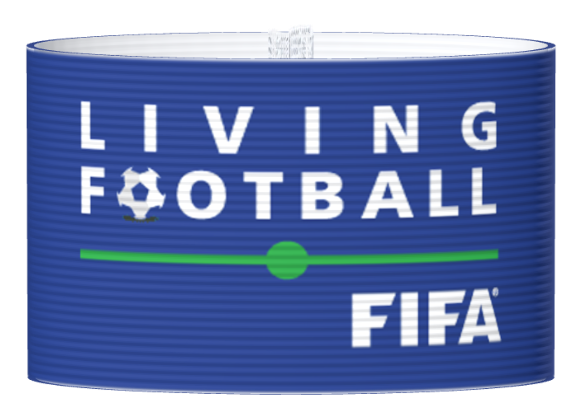 Kapteeninnauha Living Football sininen