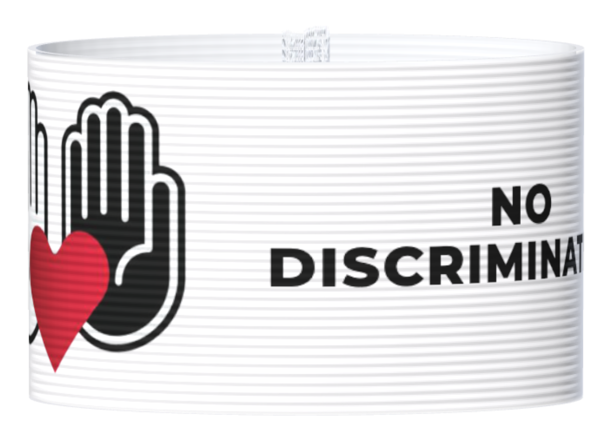 Kapteeninnauha No discrimination valkoinen