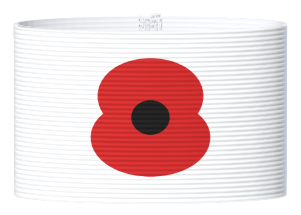 Kapteeninnauha Poppies valkoinen