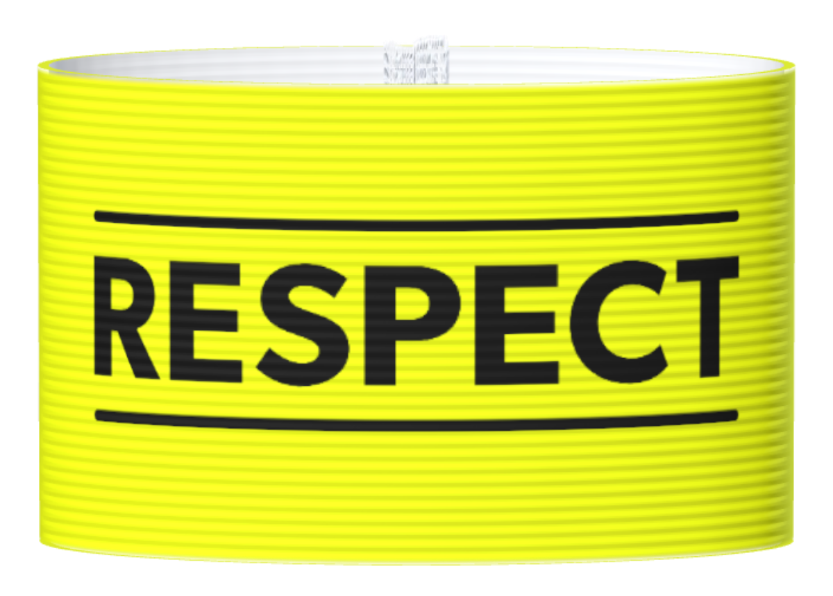 Kapteeninnauha Respect keltainen