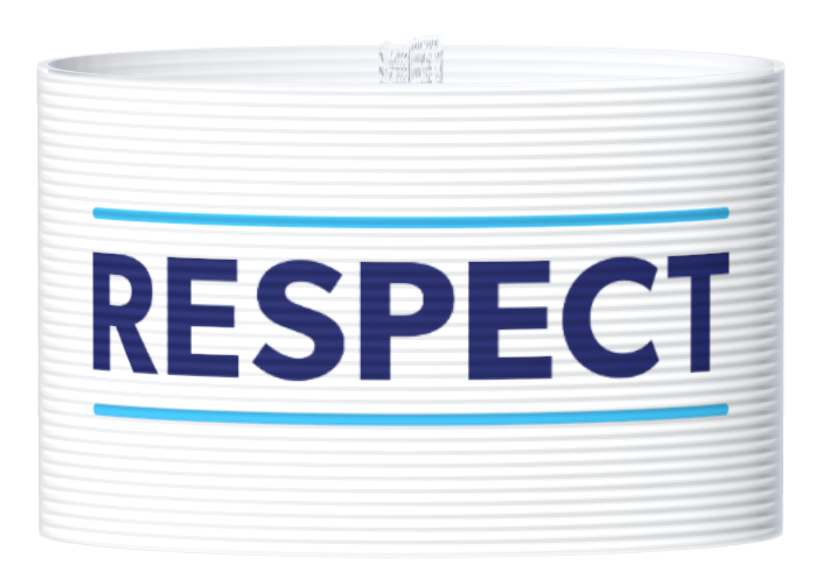 Kapteeninnauha Respect valkoinen